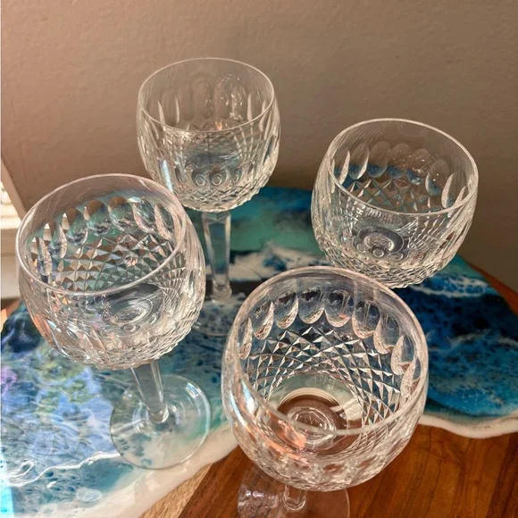 Elegant Waterford Colleen Crystal Goblets/Wine Glass Set of 4